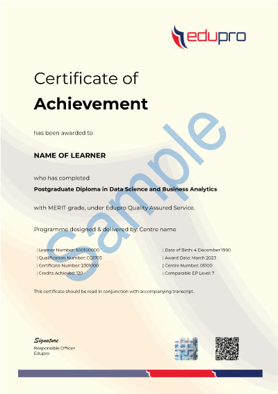 PGDDSBA - Certificate