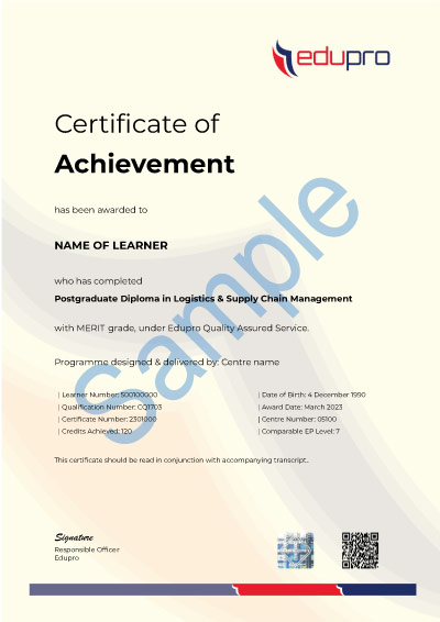 PGDLSCM - Certificate
