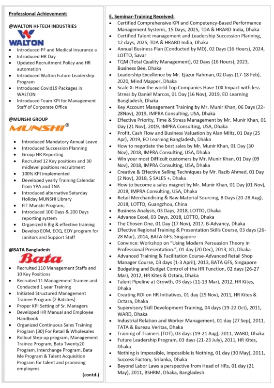 CV of Md. Emadul Karim HR & OD Professional July 13.7.25 - Md. Emdadul Karim