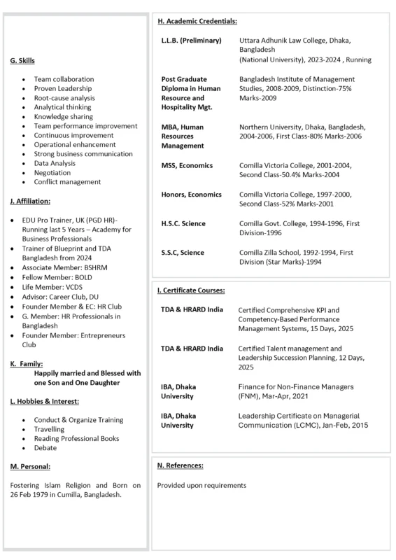 CV of Md. Emadul Karim HR & OD Professional July 13.7.25 - Md. Emdadul Karim